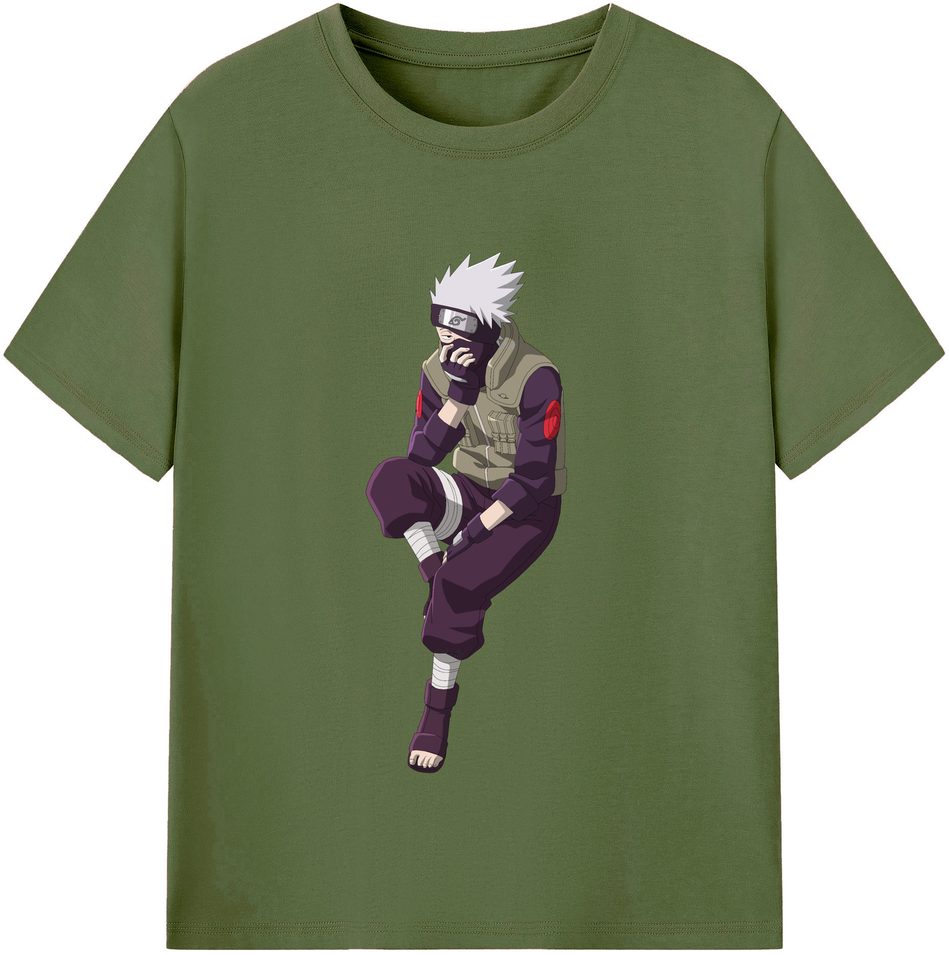 （画像用） NARUTO -ナルト- はたけ カカシ Hatake Kakashi 綿100％半袖Tシャツ（フロントプリント）
